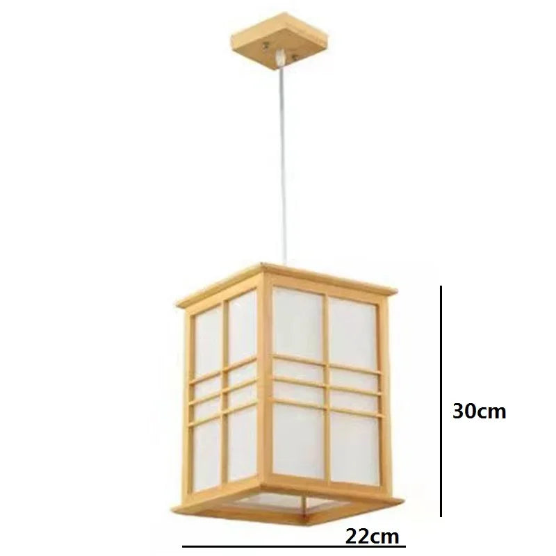 Japan Style Wooden Pendant Lights Aisle Balcony Dining Kitchen Homestay Celing Hanging Light Art Decoration E27 Drop Shipping