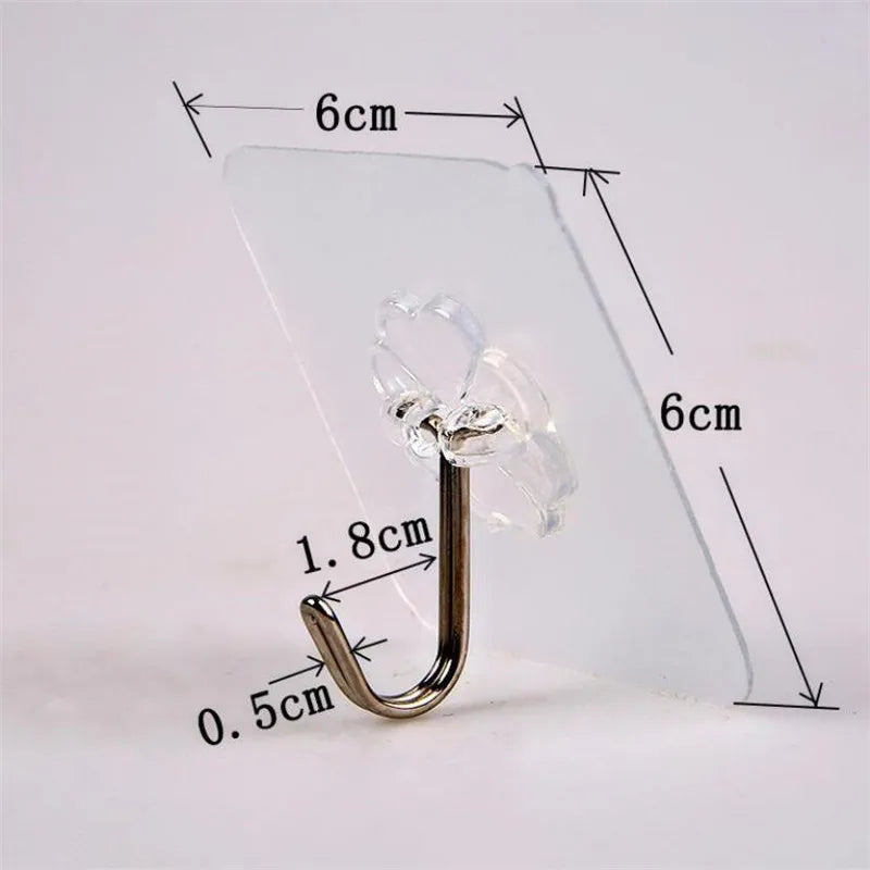 10/5Pcs 6X6Cm Transparent Strong Self Adhesive Door Wall Hangers Hooks Suction Heavy Load Rack Cup Sucker for Kitchen Bathroom