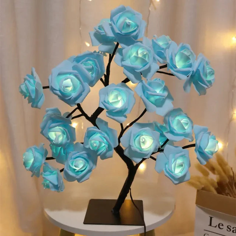 LED Table Lamp Rose Flower Tree USB Night Lights Home Decoration LED Table Lights Parties Xmas Christmas Wedding Bedroom Decor